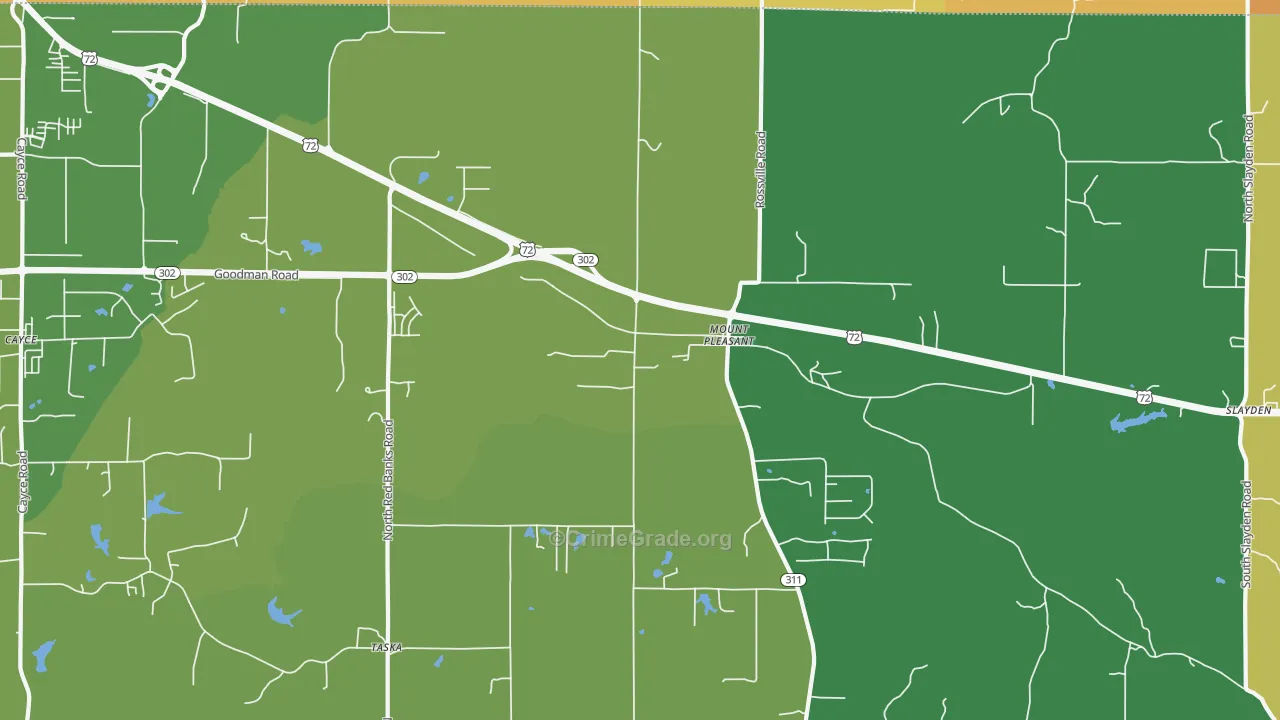 Mount Pleasant, MS Map of Assault Rates
