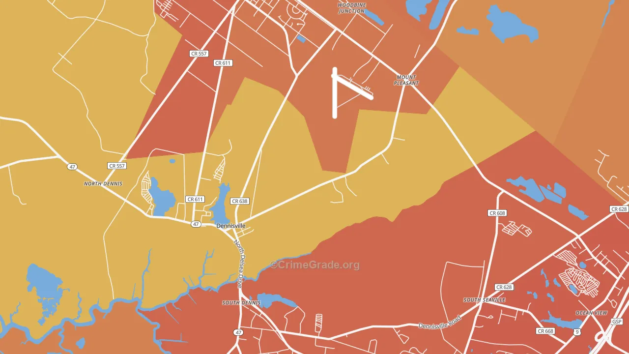 Mount Pleasant, NJ Map of Assault Rates