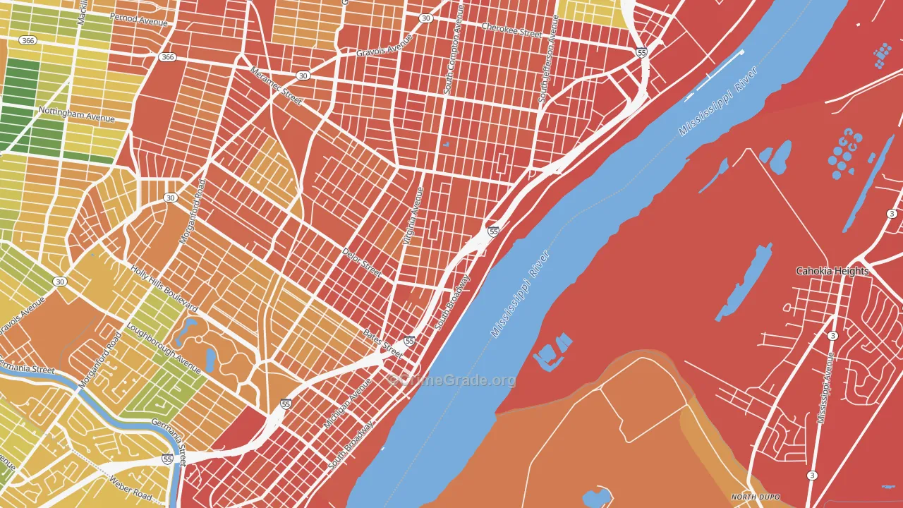 Mount Pleasant, St. Louis, MO Map of Assault Rates