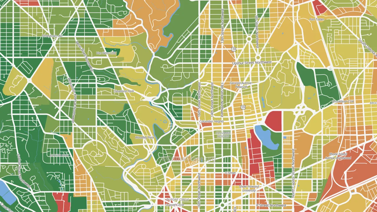 Mount Pleasant, Washington, DC Map of Assault Rates