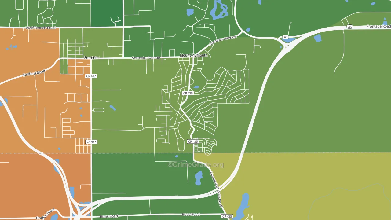 Mount Plymouth, FL Map of Assault Rates