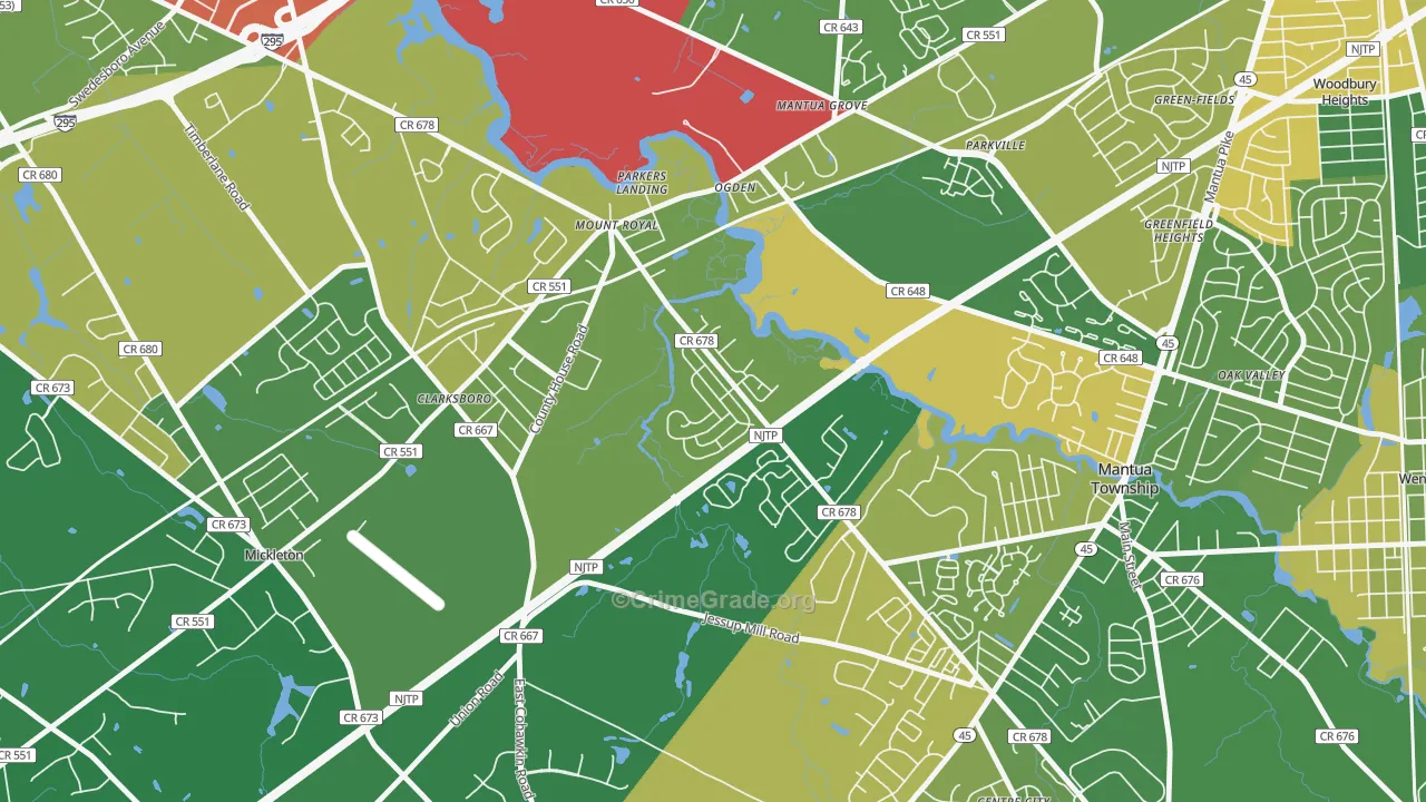 Mount Royal, NJ Map of Assault Rates