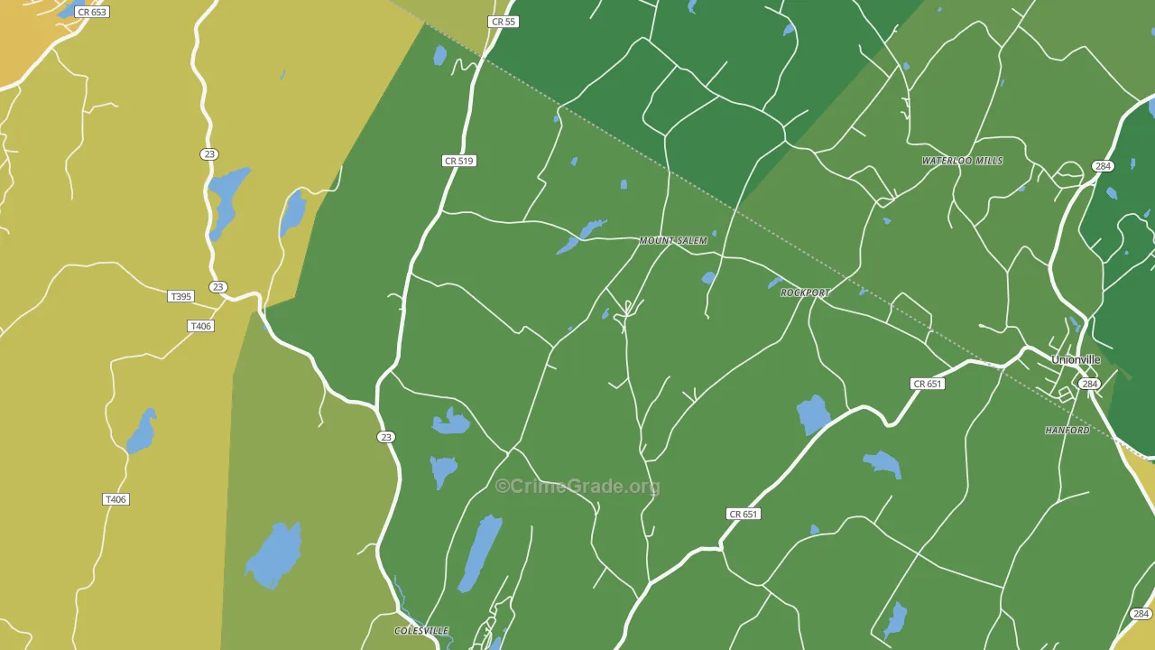 Mount Salem, NJ Map of Assault Rates