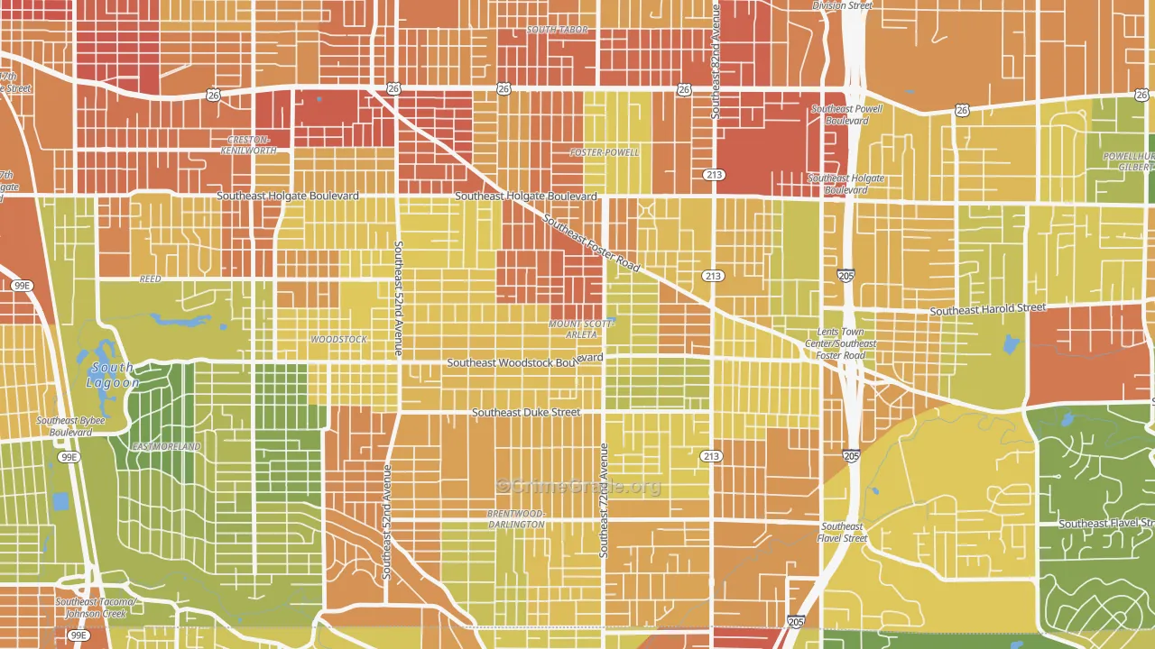 Mount Scott, Portland, OR Map of Assault Rates
