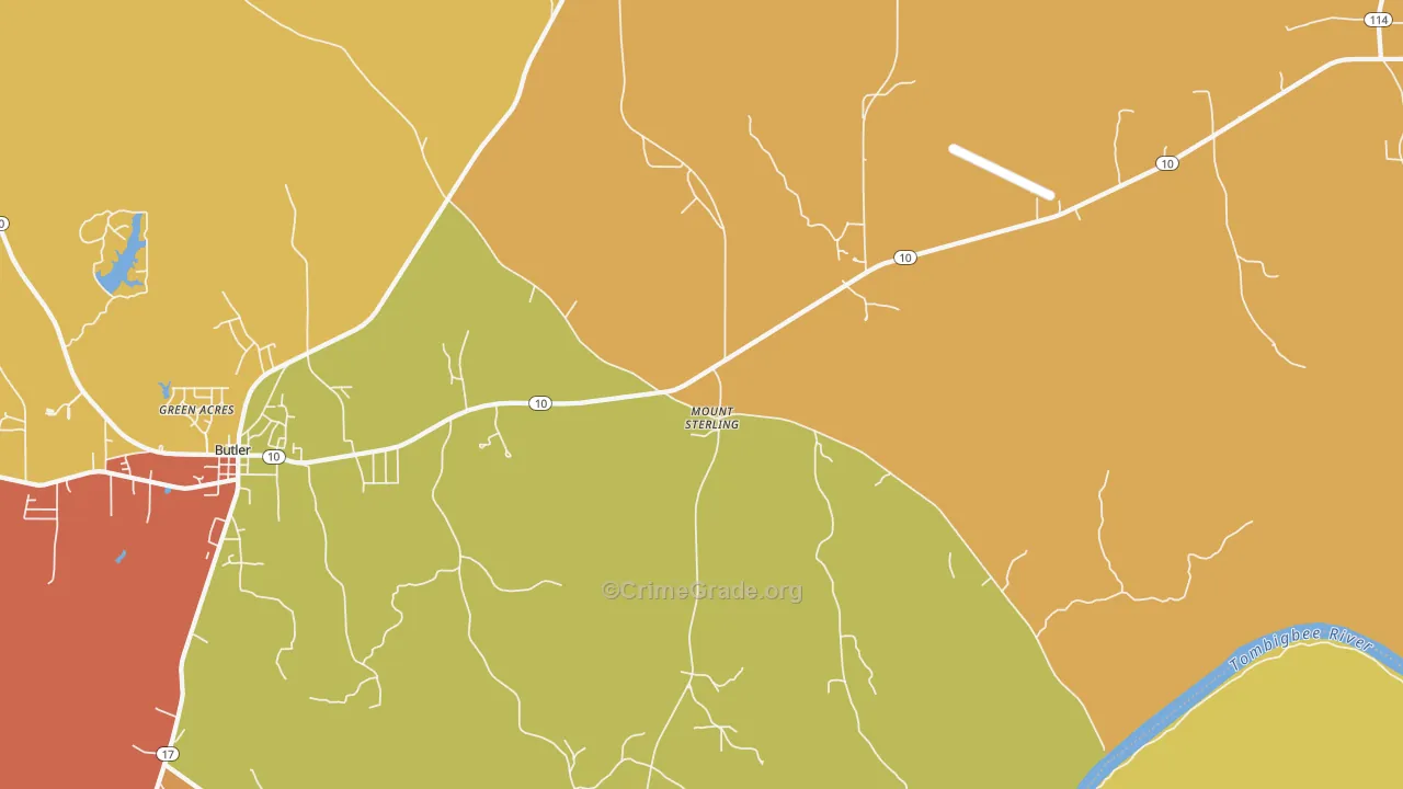 Mount Sterling, AL Map of Assault Rates
