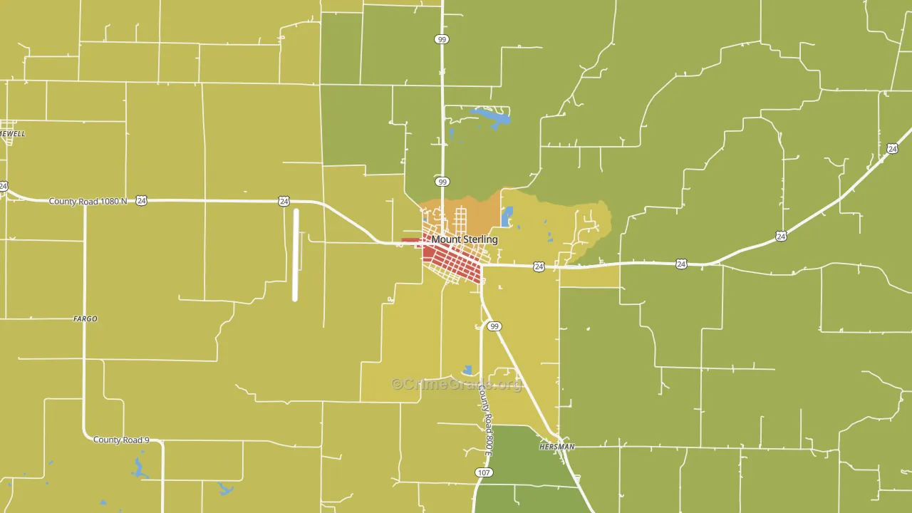 Mount Sterling, IL Map of Assault Rates