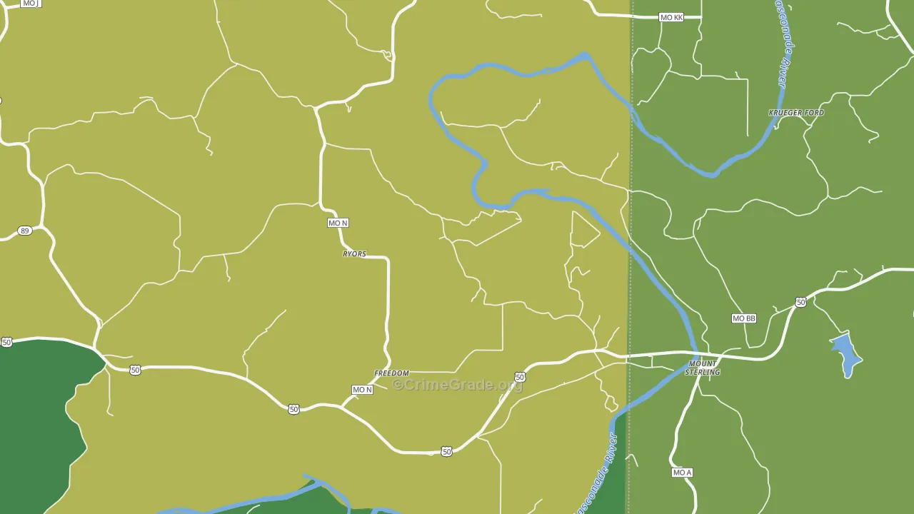 Mount Sterling, MO Map of Assault Rates