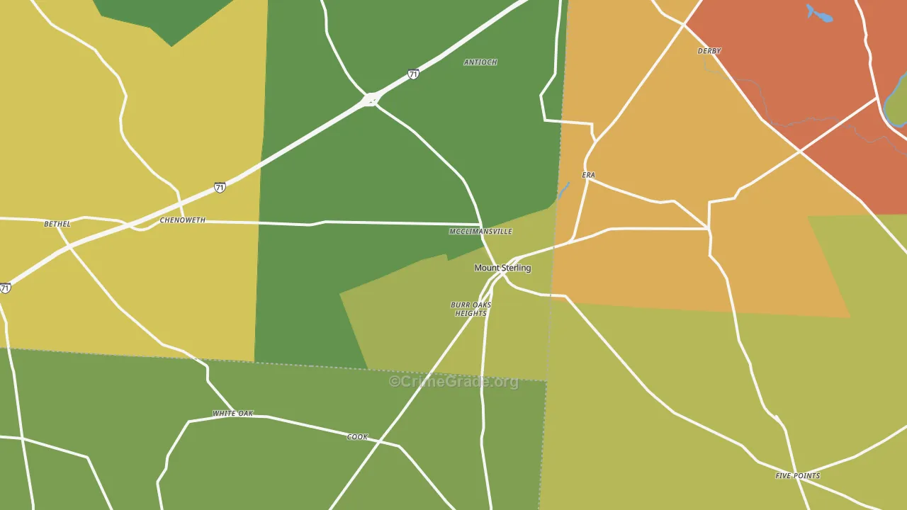 Mount Sterling, OH Map of Assault Rates