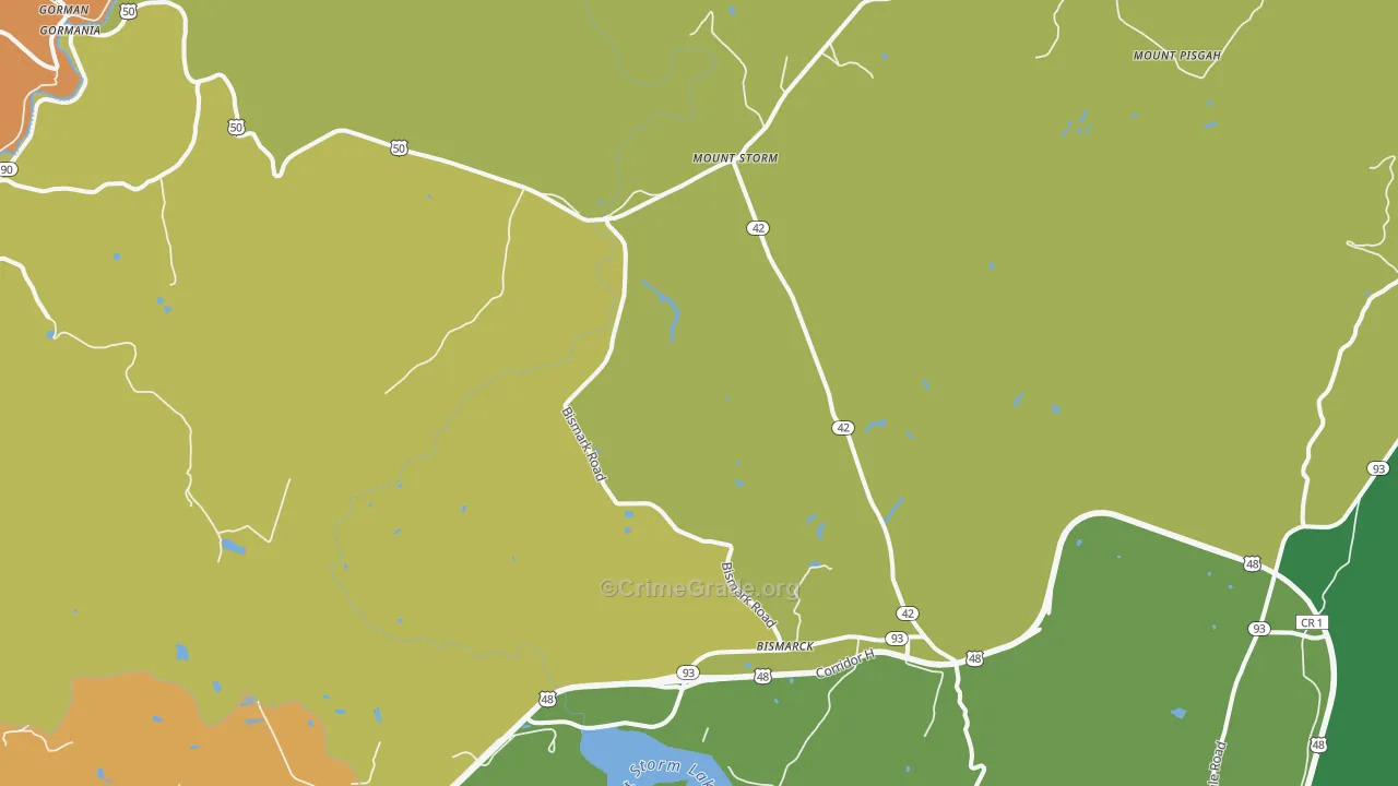 Mount Storm, WV Map of Assault Rates