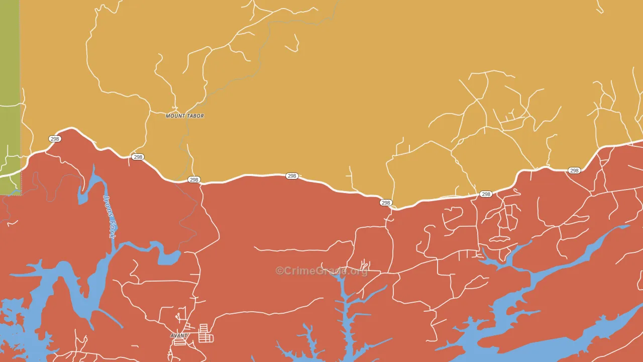 Mount Tabor, AR Map of Assault Rates
