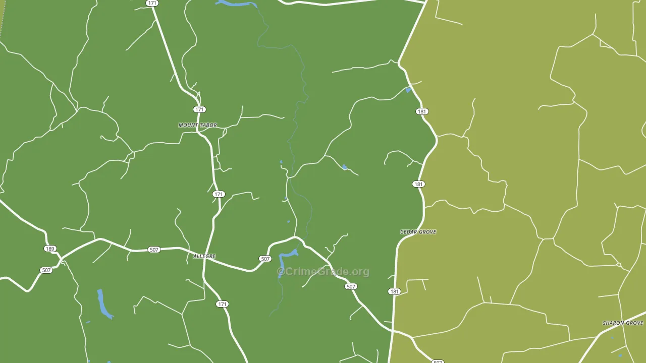 Mount Tabor, KY Map of Assault Rates