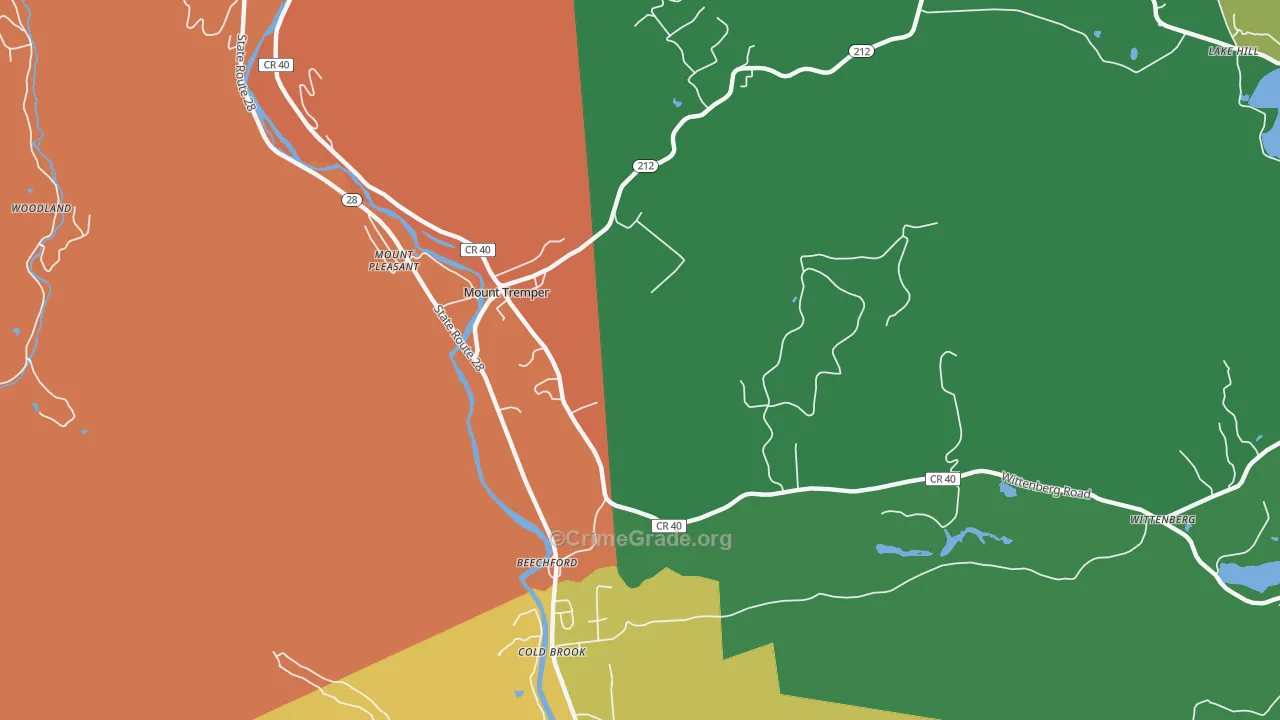 Mount Tremper, NY Map of Assault Rates