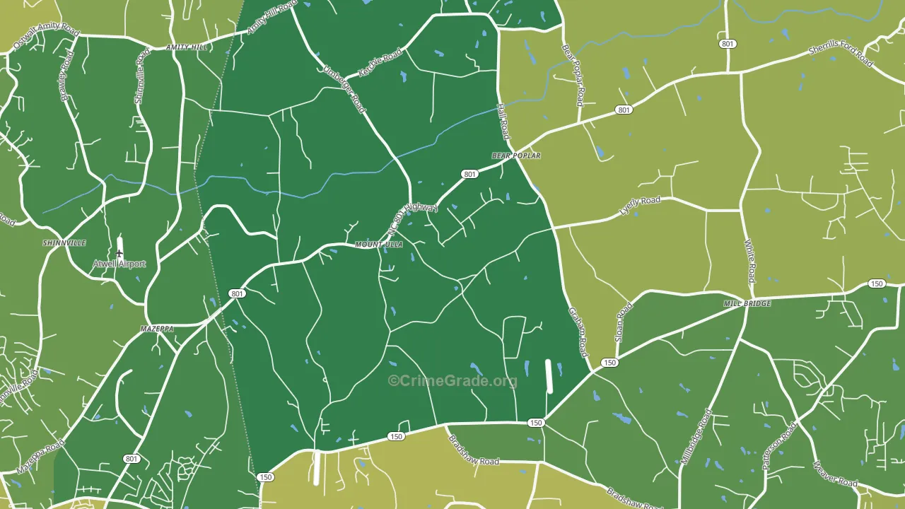 Mount Ulla, NC Map of Assault Rates