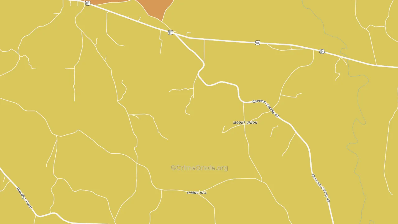 Mount Union, AL Map of Assault Rates