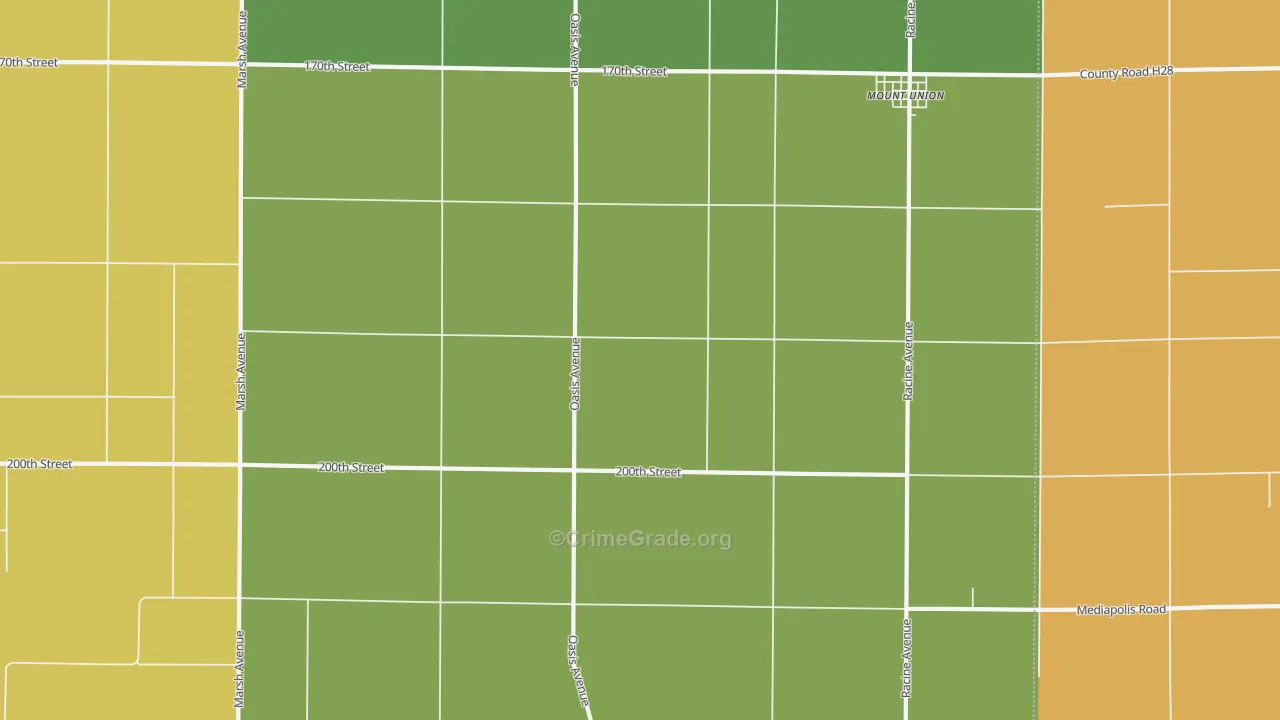 Mount Union, IA Map of Assault Rates