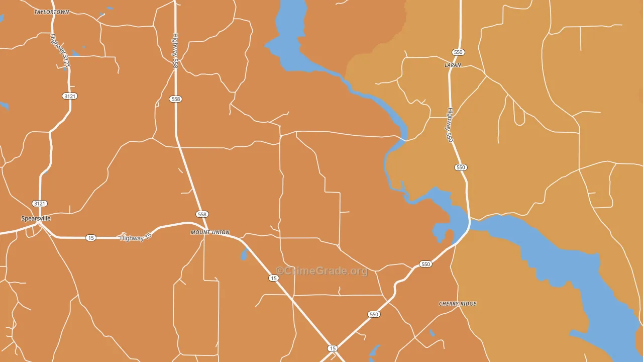 Mount Union, LA Map of Assault Rates