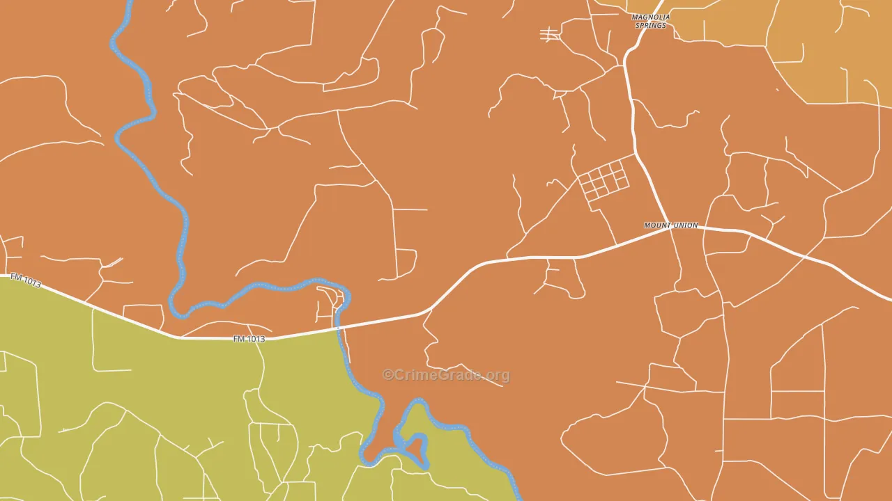 Mount Union, TX Map of Assault Rates