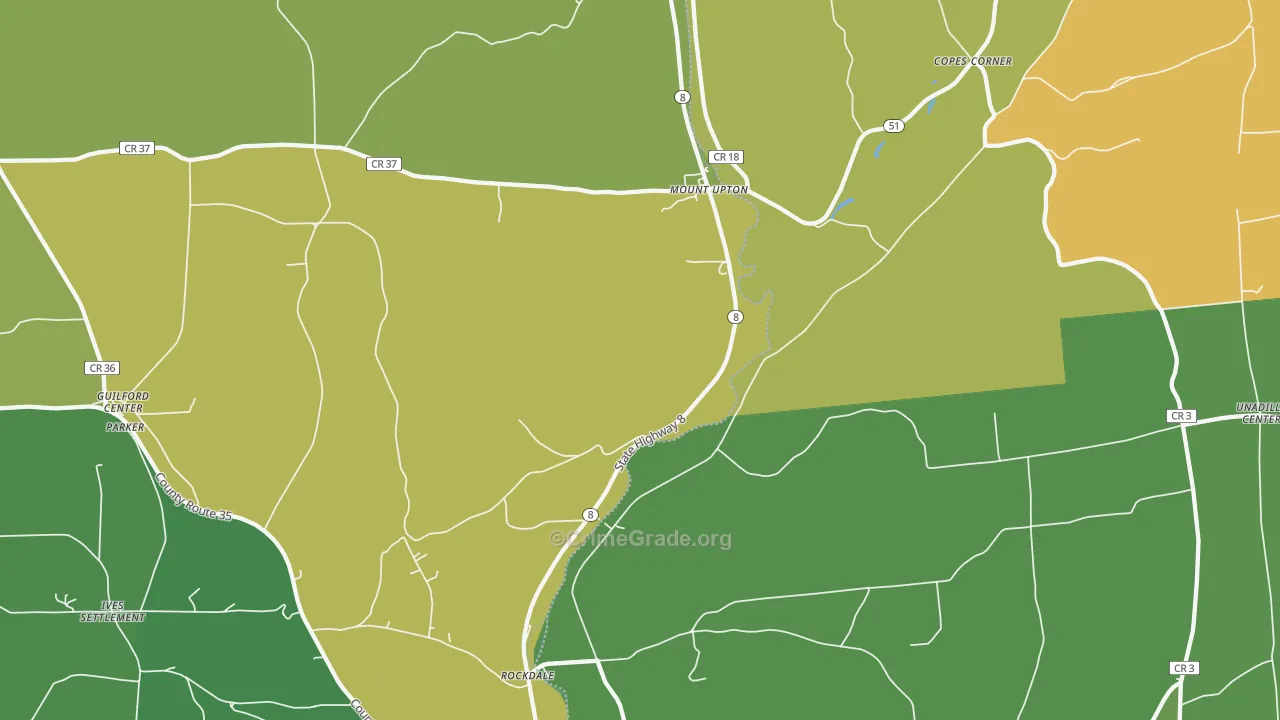 Mount Upton, NY Map of Assault Rates
