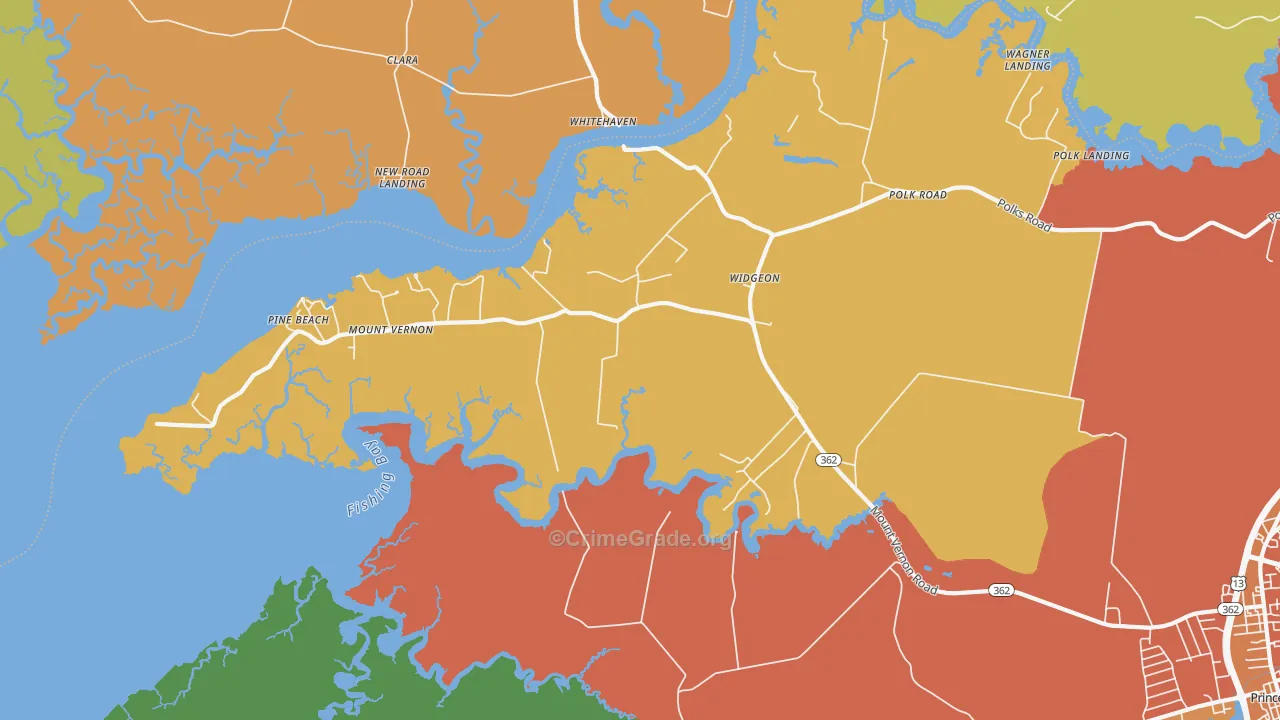 Mount Vernon, MD Map of Assault Rates