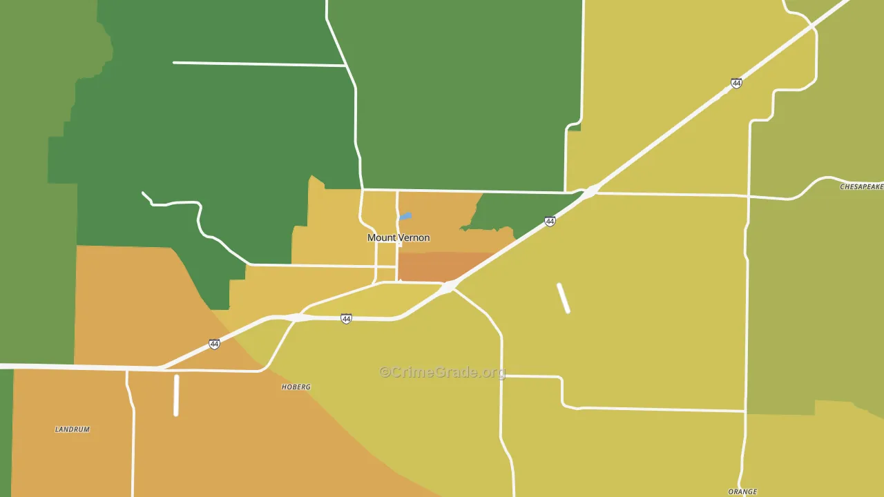 Mount Vernon, MO Map of Assault Rates