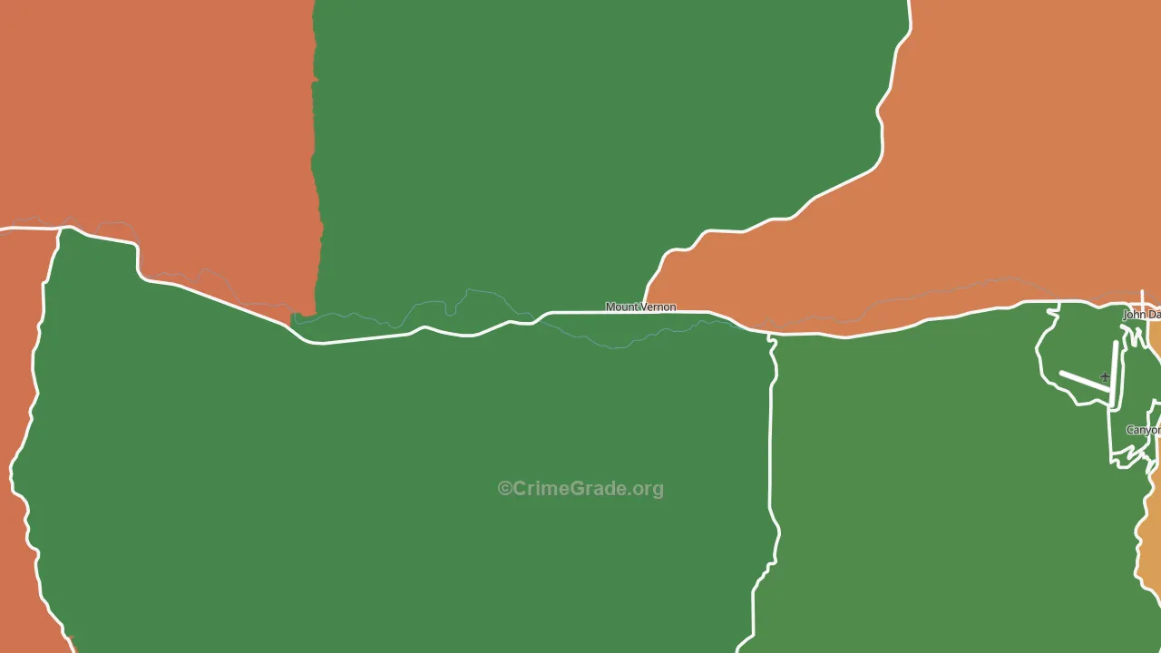 Mount Vernon, OR Map of Assault Rates