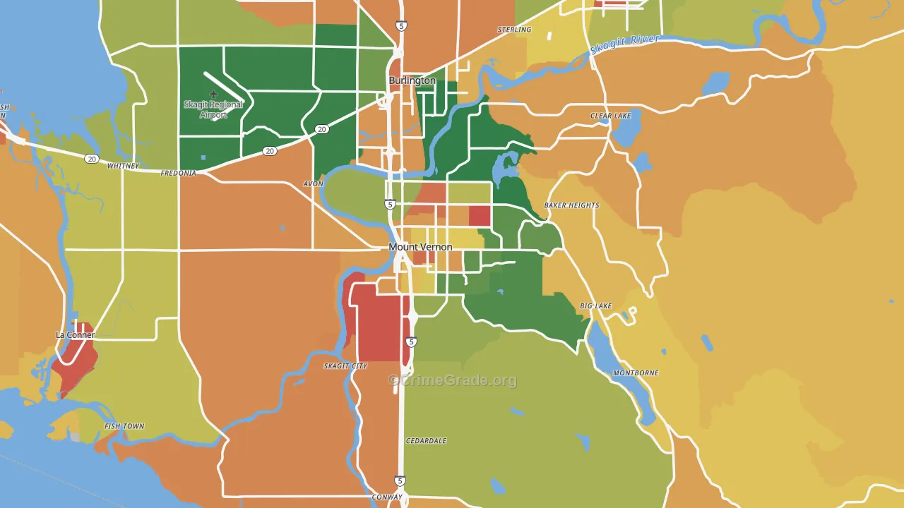 Mount Vernon, WA Map of Assault Rates