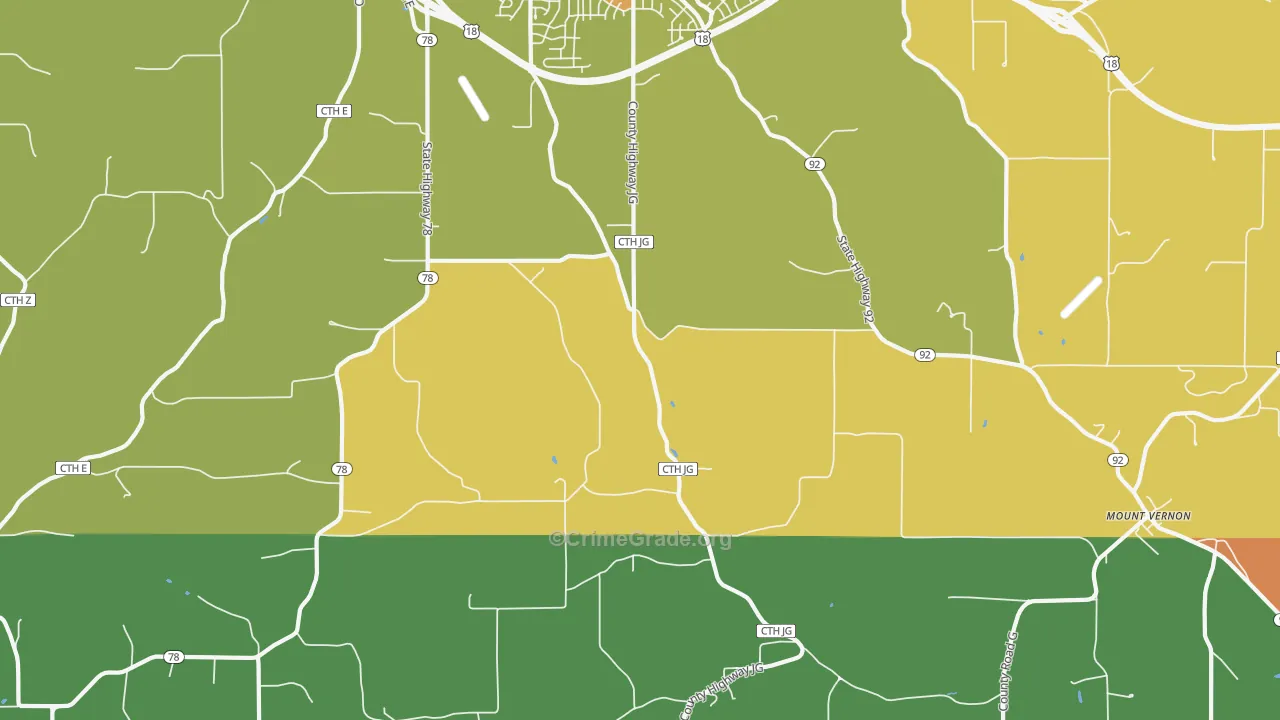 Mount Vernon, WI Map of Assault Rates