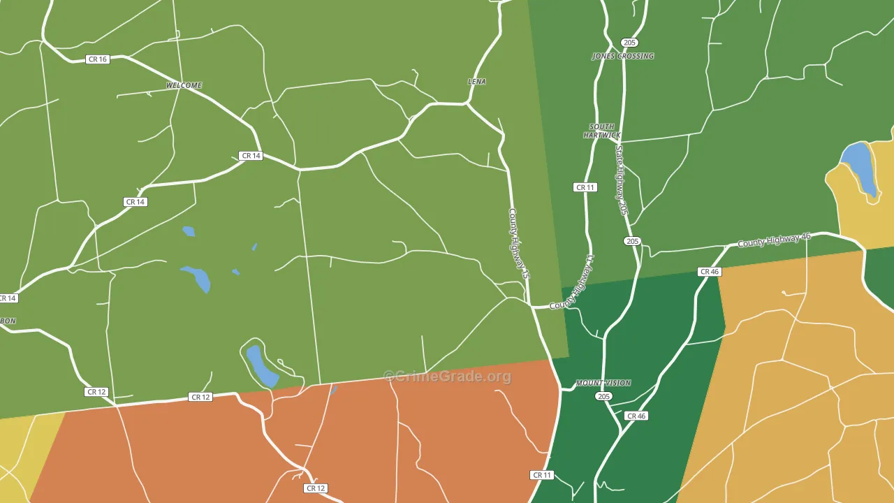 Mount Vision, NY Map of Assault Rates