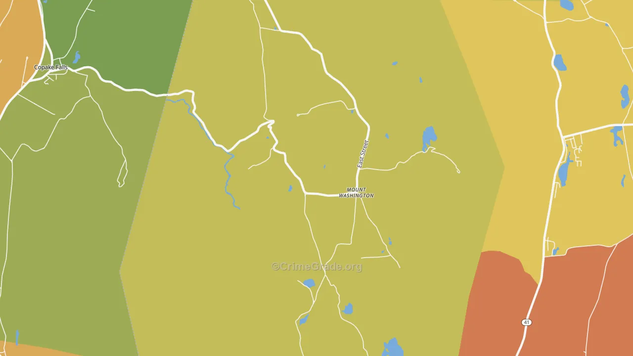 Mount Washington, MA Map of Assault Rates
