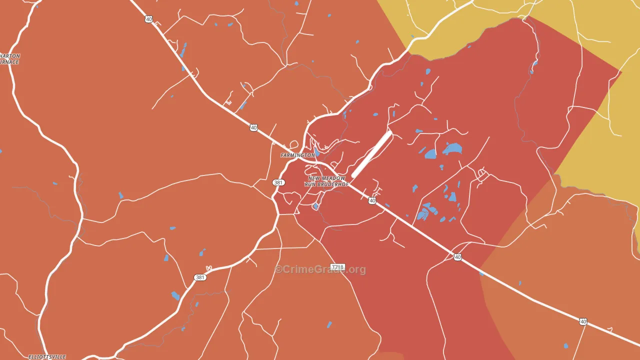 Mount Washington, PA Map of Assault Rates