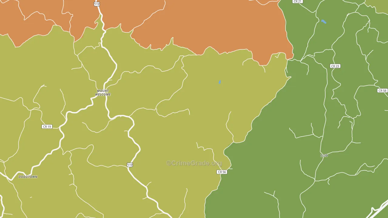 Mount Welcome, WV Map of Assault Rates
