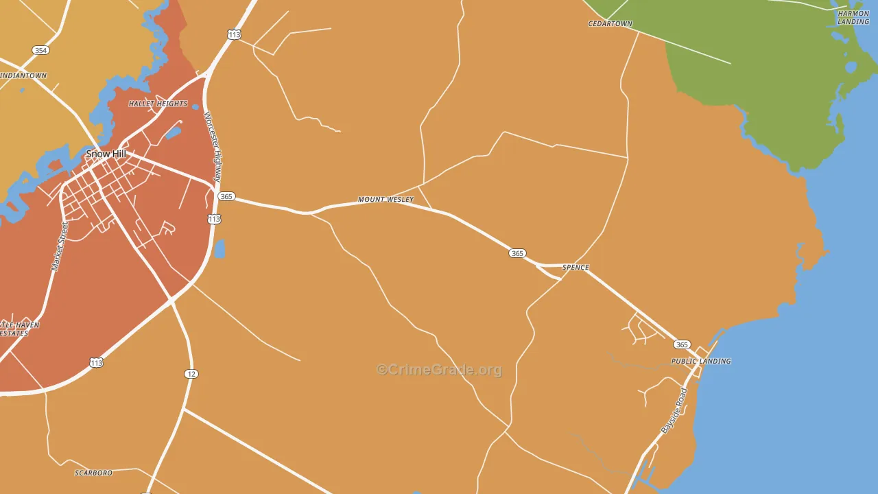 Mount Wesley, MD Map of Assault Rates
