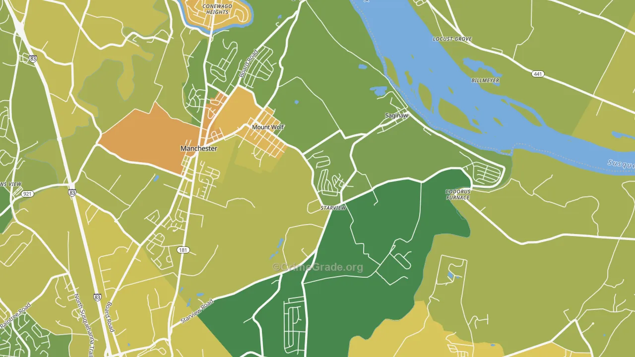 Mount Wolf, PA Map of Assault Rates