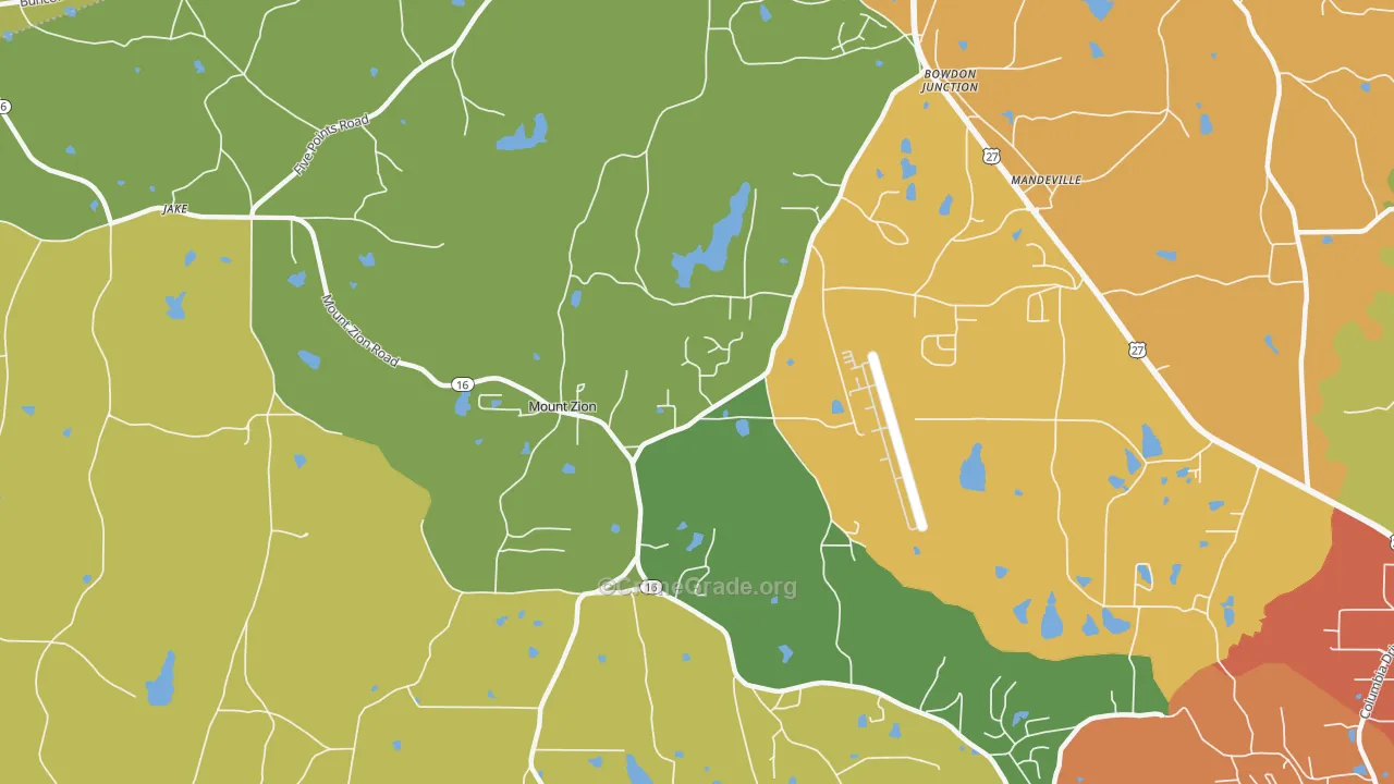 Mount Zion, GA Map of Assault Rates