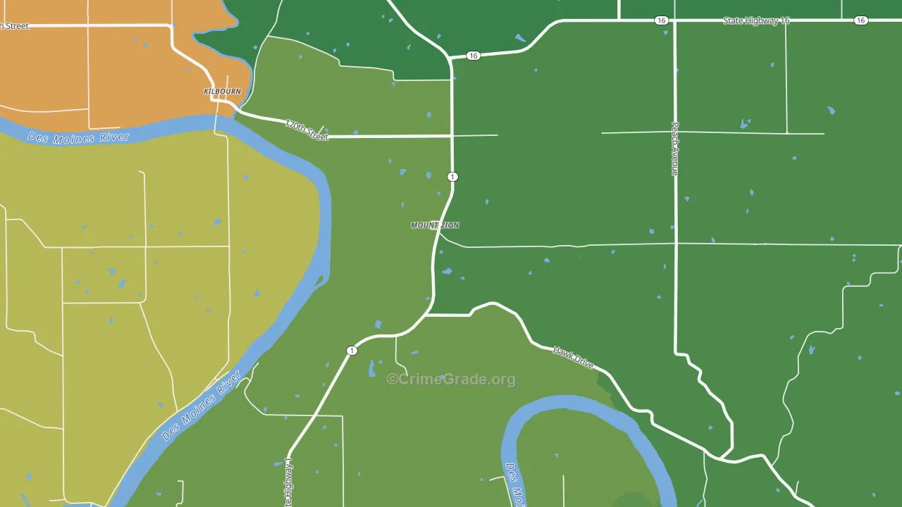 Mount Zion, IA Map of Assault Rates