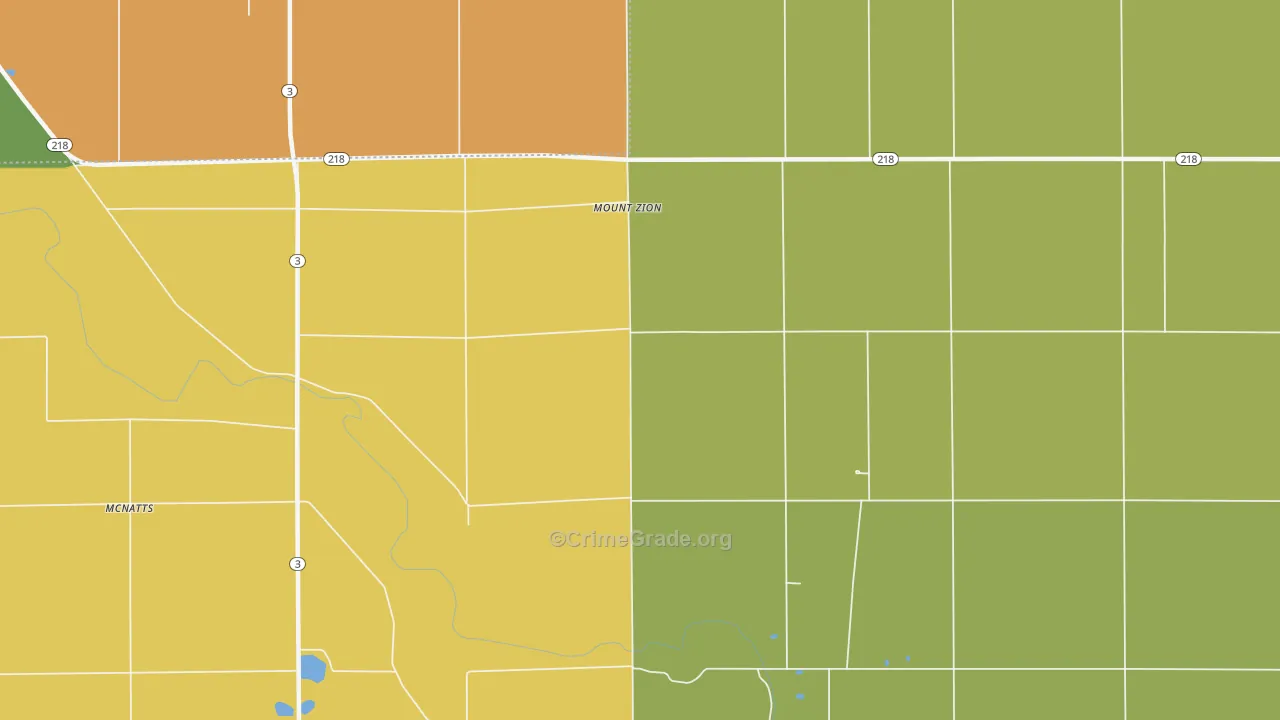 Mount Zion, IN Map of Assault Rates