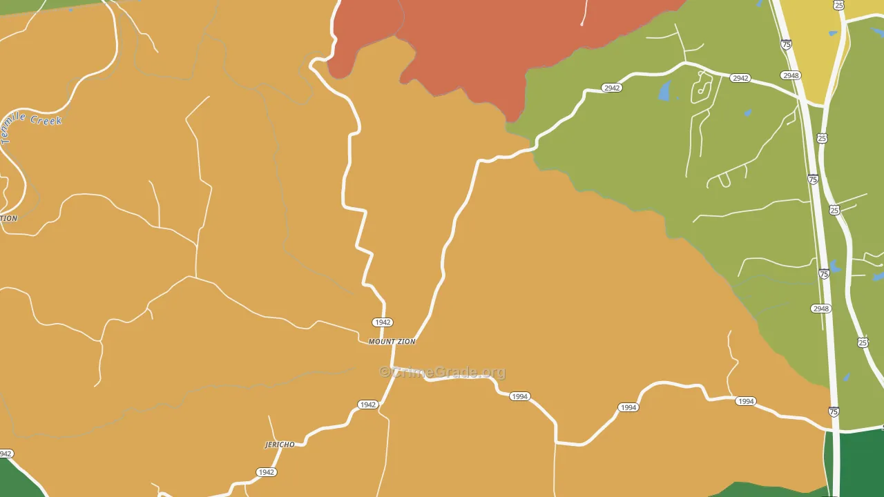 Mount Zion, KY Map of Assault Rates