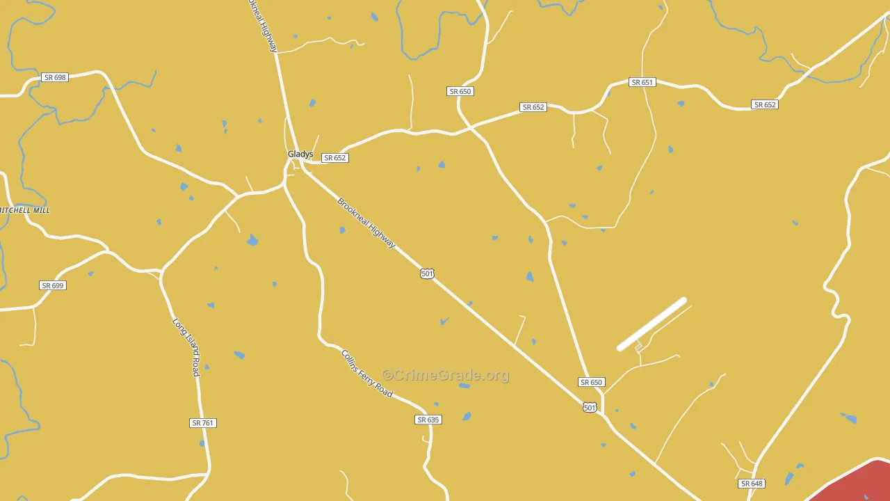 Mount Zion, VA Map of Assault Rates