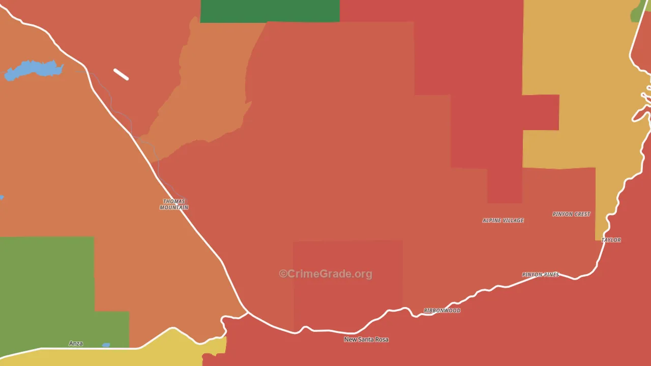 Mountain Center, CA Map of Assault Rates
