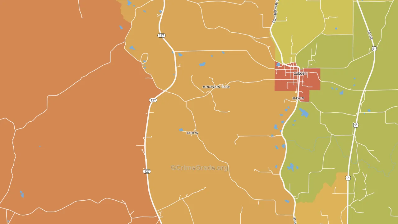 Mountain Glen, IL Map of Assault Rates
