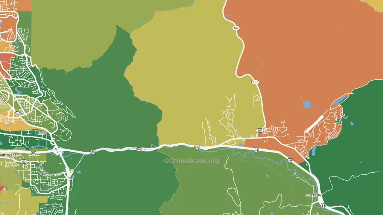 Mountain Green, UT Map of Assault Rates