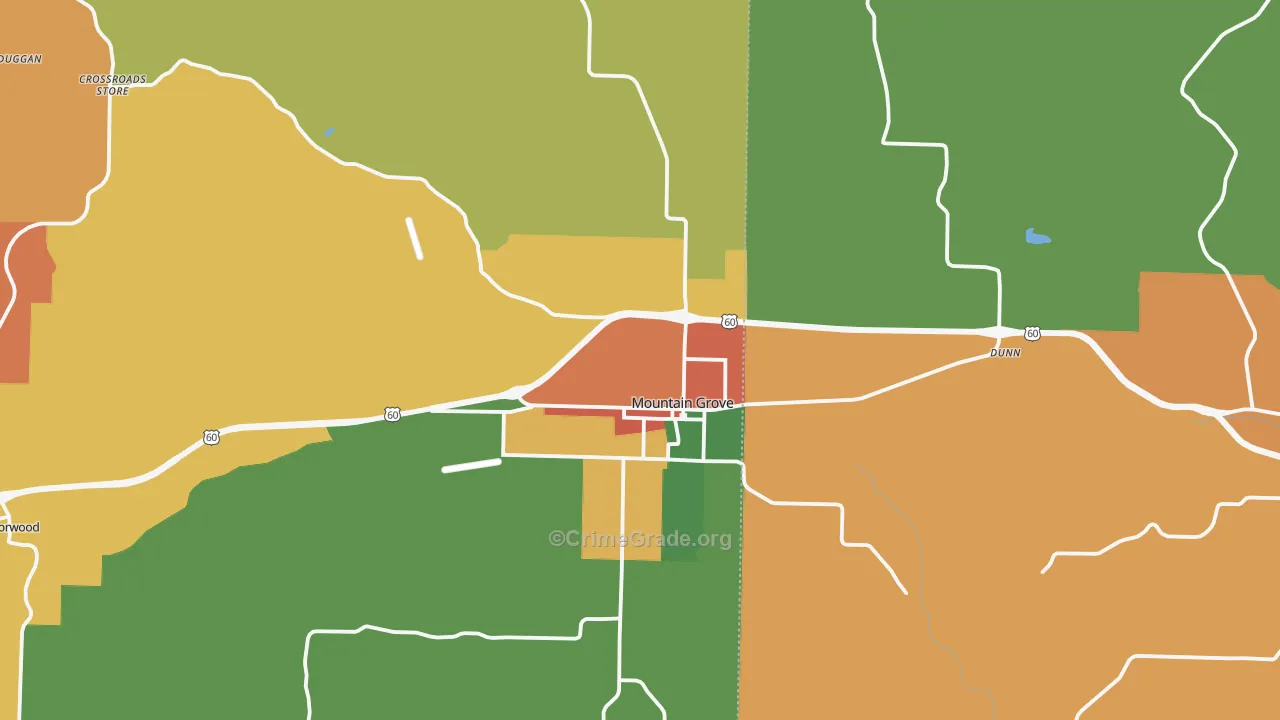 Mountain Grove, MO Map of Assault Rates