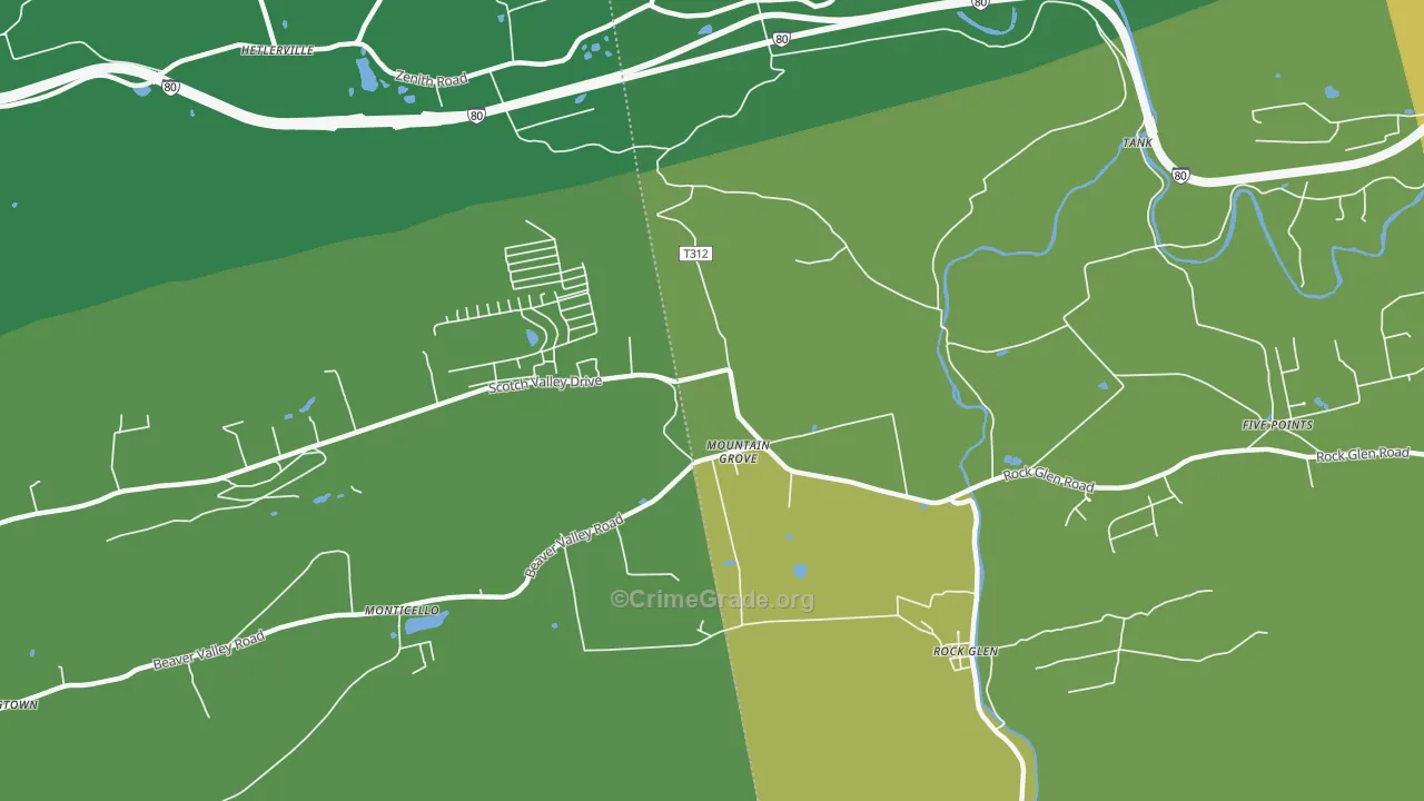 Mountain Grove, PA Map of Assault Rates
