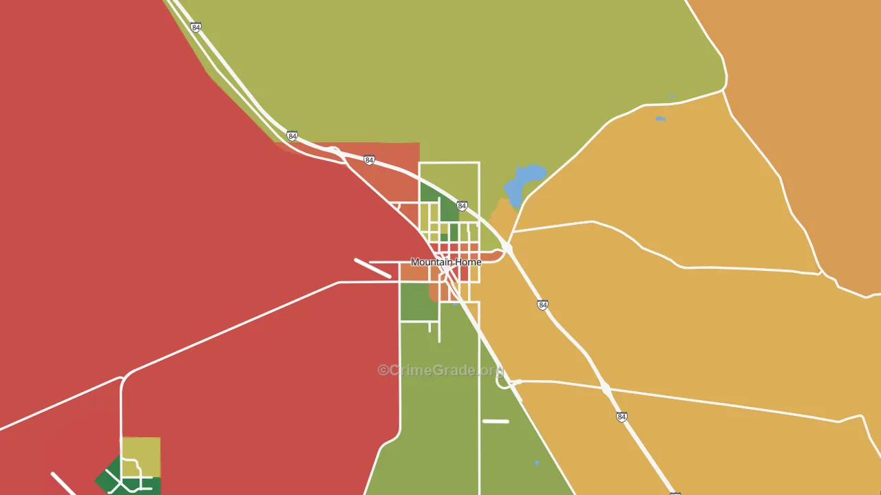 Mountain Home, ID Map of Assault Rates