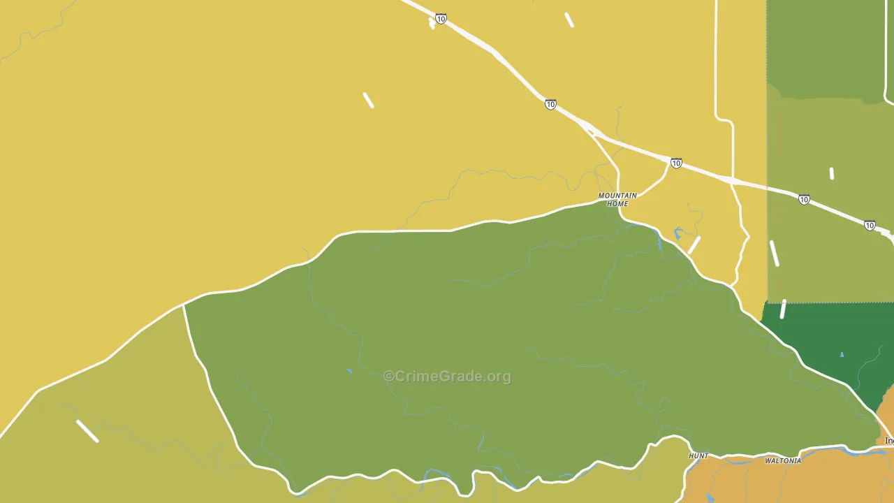 Mountain Home, TX Map of Assault Rates