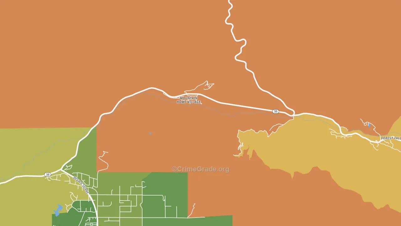 Mountain Home Village, CA Map of Assault Rates