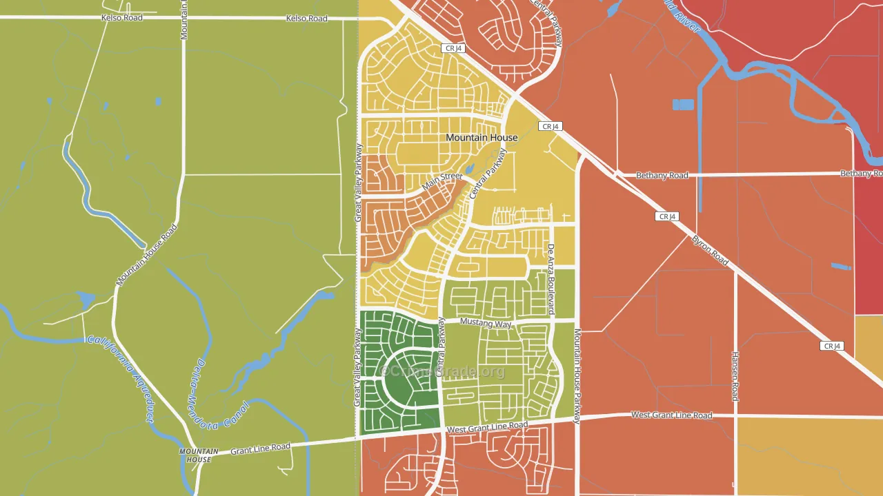 Mountain House, CA Map of Assault Rates