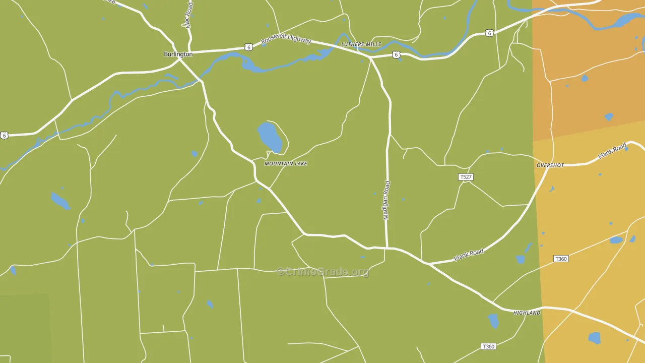 Mountain Lake, PA Map of Assault Rates