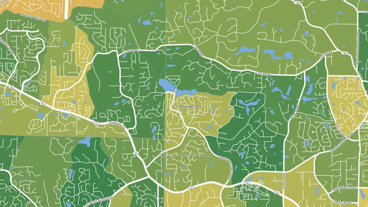 Mountain Park, GA Map of Assault Rates