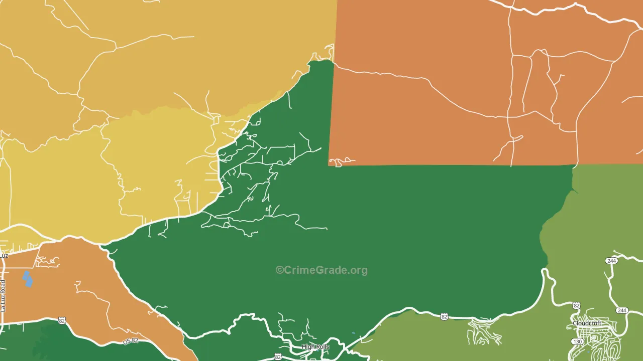 Mountain Park, NM Map of Assault Rates